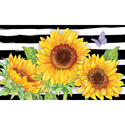 Sunflower Stripes Custom Decor floor mat