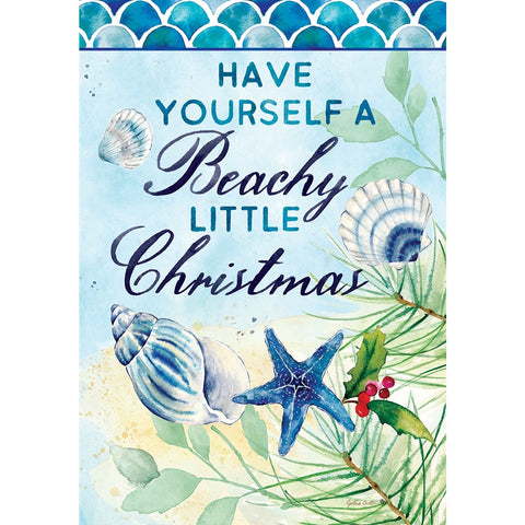 Beachy Christmas garden flag