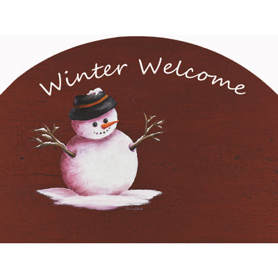 Burgundy Snowman Plaque 550