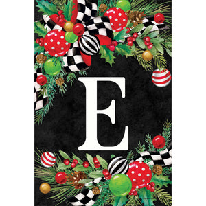 Christmas Swag Monogram Flag E