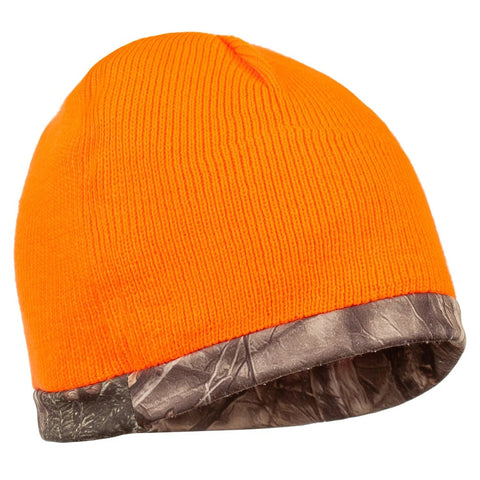 Huntworth Galena men's reversible hunting beanie blaze orange side