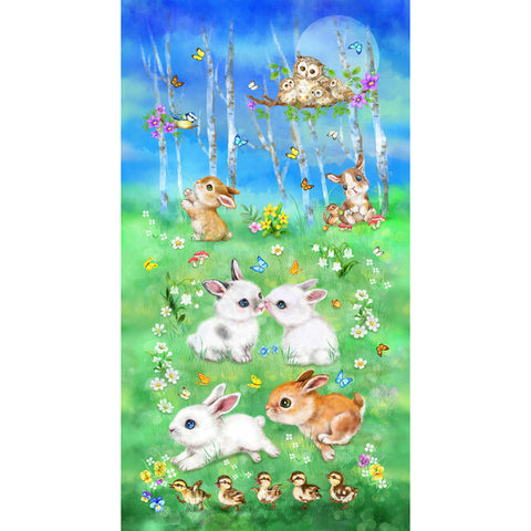 Studio E Fabrics Bunny Meadows Cotton Fabric Panel 5545
