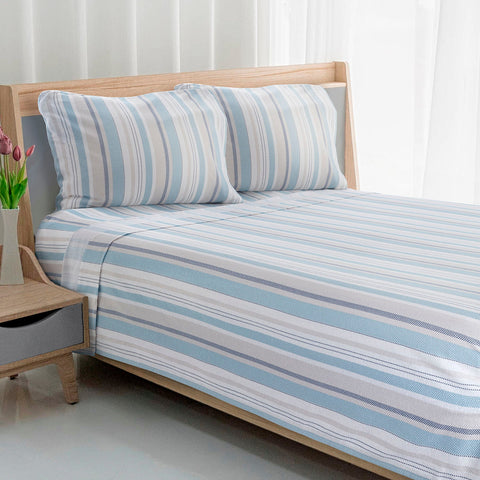 Pajama Stripe Cotton Flannel Sheet Set 55715