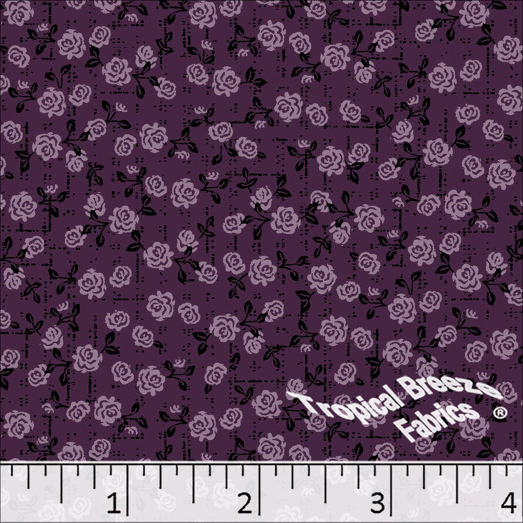 Grape fabric with roses