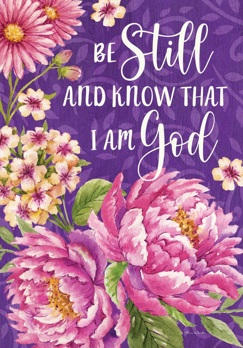 BE STILL FLORAL FLAG
