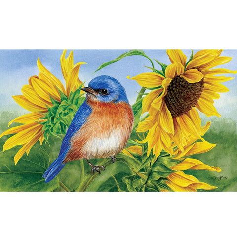 Bluebird & Sunflower Custom Decor floor mat