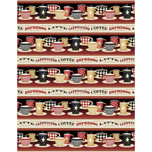 Coffee Always Collection Always Repeating Stripe Cotton Fabric