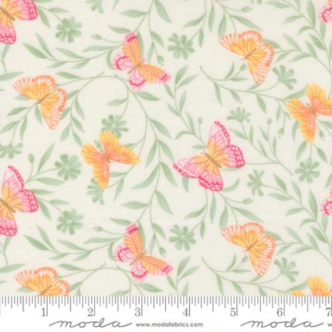 cream, Kindness Collection Butterflies Cotton Fabric 56151