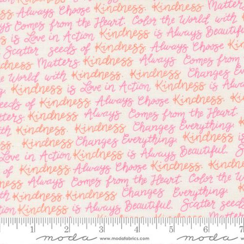 cream, Kindness Collection Texts and Words Cotton Fabric 56153
