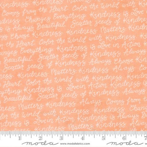 peach, Kindness Collection Texts and Words Cotton Fabric 56153