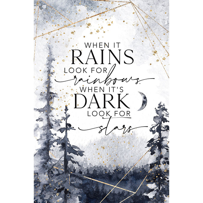 When It Rains Wood Plaque 5626