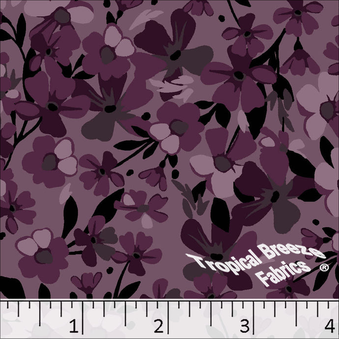 Tropical Breeze Fabrics Poly Cotton Fine Floral Print Dress Fabric 5639-D