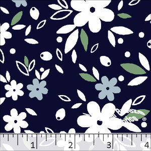 Tropical Breeze Fabric Poly Cotton Delicate Floral Print Dress Fabric 5643-D