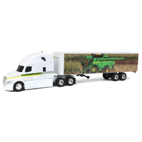 1/64 Freightliner Semi w/ John Deere X9 Combine Graphics on Trailer 45876