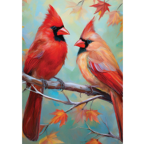 Cardinal Couple garden flag