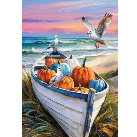 Pumpkin Boat garden flag