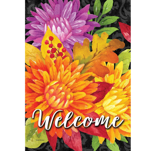 Vibrant Mums garden flag