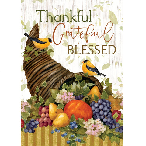 Thankful Cornucopia garden flag