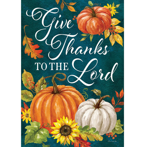 Give Thanks Pumpkin garden flag