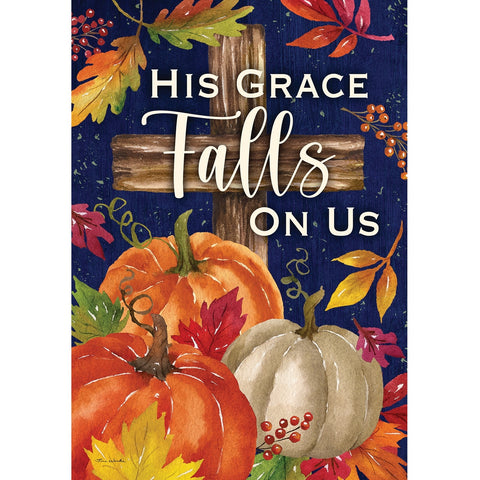 His Grace Falls on Us garden flag