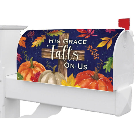 His Grace Falls on Us mailbox makeover
