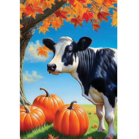 Cow & Pumpkins garden flag