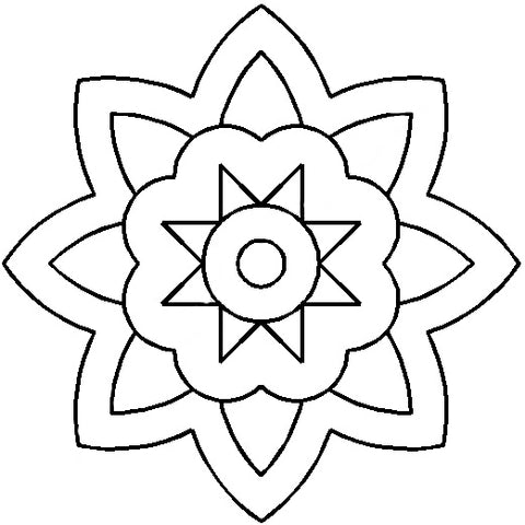 10" Star Flower Quilting Stencil 572