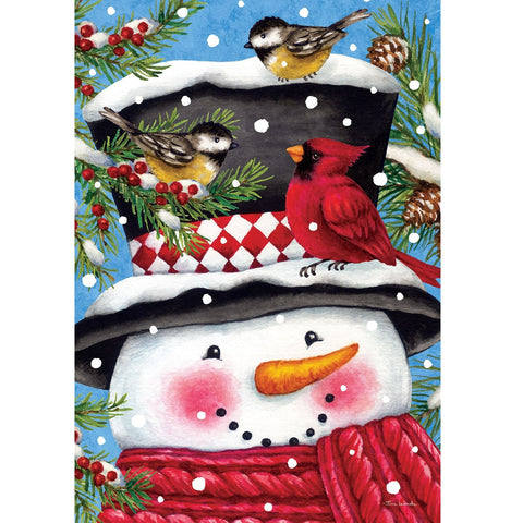Snowman & Birds garden flag