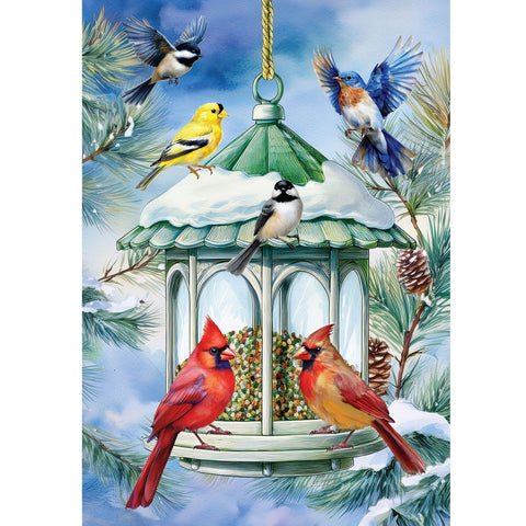 Winter Feeder garden flag