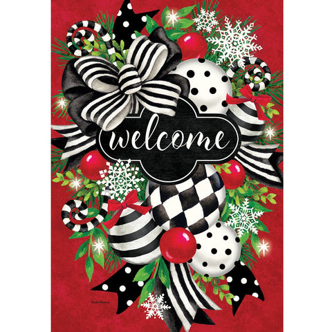 Black & White Swag garden flag