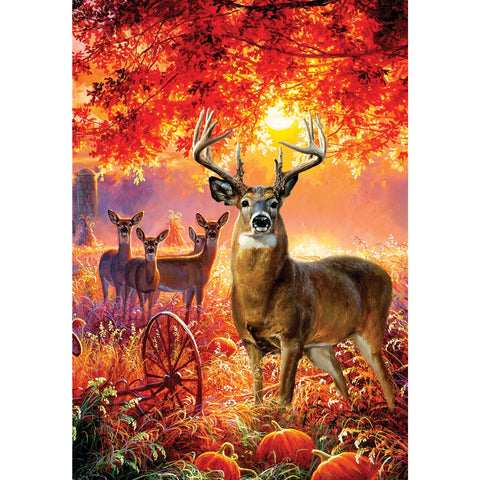 Deer & Pumpkins garden flag