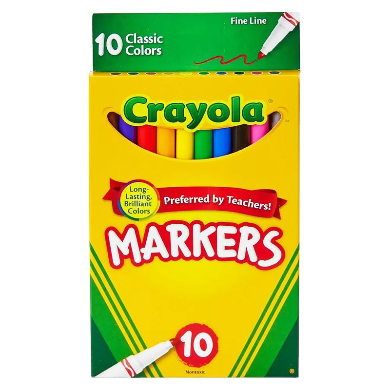 Fine Line Markers, Classic Colors, 10 Count, Crayola.com