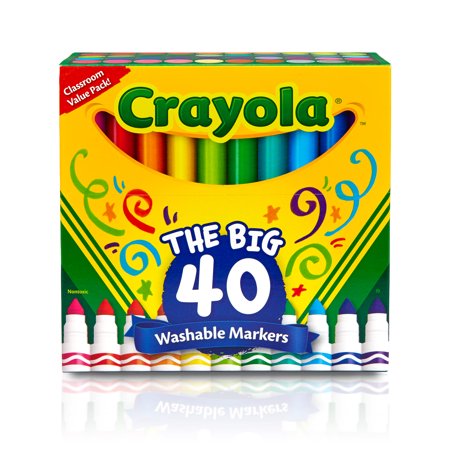 Crayola Ultra-Clean Washable Bulk Markers, Orange, Pack of 12