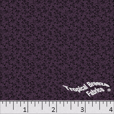 Poly Cotton Flower Garden Dress Fabric purpleplum