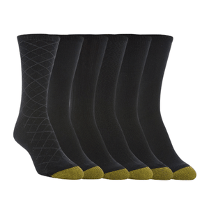 Black 6-Pack Women's Wardrobe Essentials Texture Crew Socks 5826