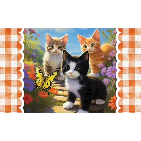 Kittens & Butterflies Custom Decor floor mat