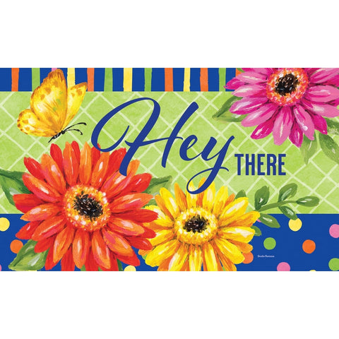 Bold Gerberas Custom Decor floor mat