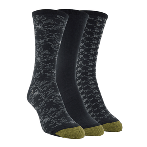 Black 3-Pack Women's Ultra Soft Floral Scroll Socks 5979