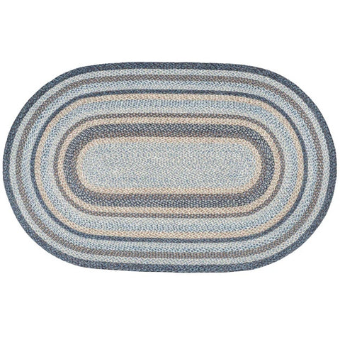 Blue oval braided rug 5 x 8