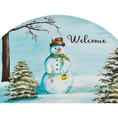 Lantern Snowman Plaque 600