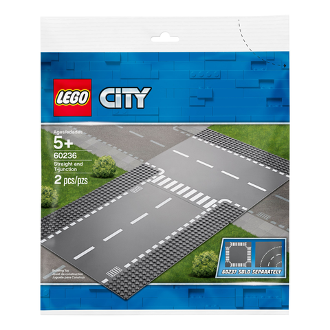 LEGO City Straight and T-junction Building Kit (2 Piece) 60236 A
