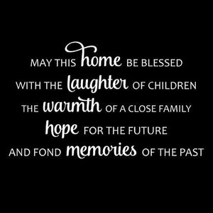 White May This Home Be Blessed Vinyl Wall Decal 6030