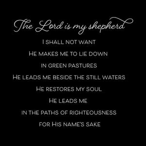 White The Lord Is My Shepherd Vinyl Wall Decal 6036