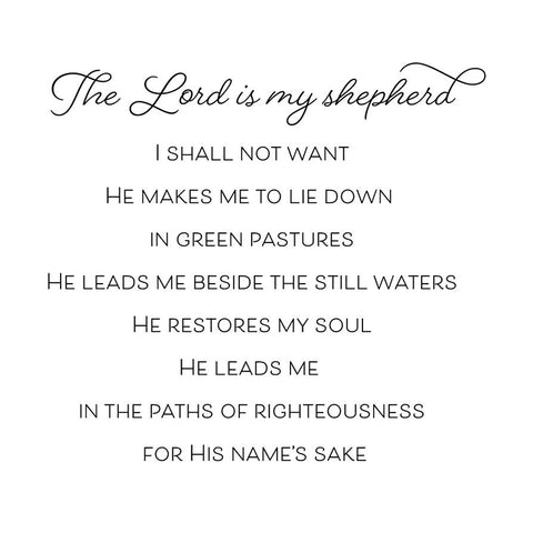 Black The Lord Is My Shepherd Vinyl Wall Decal 6036