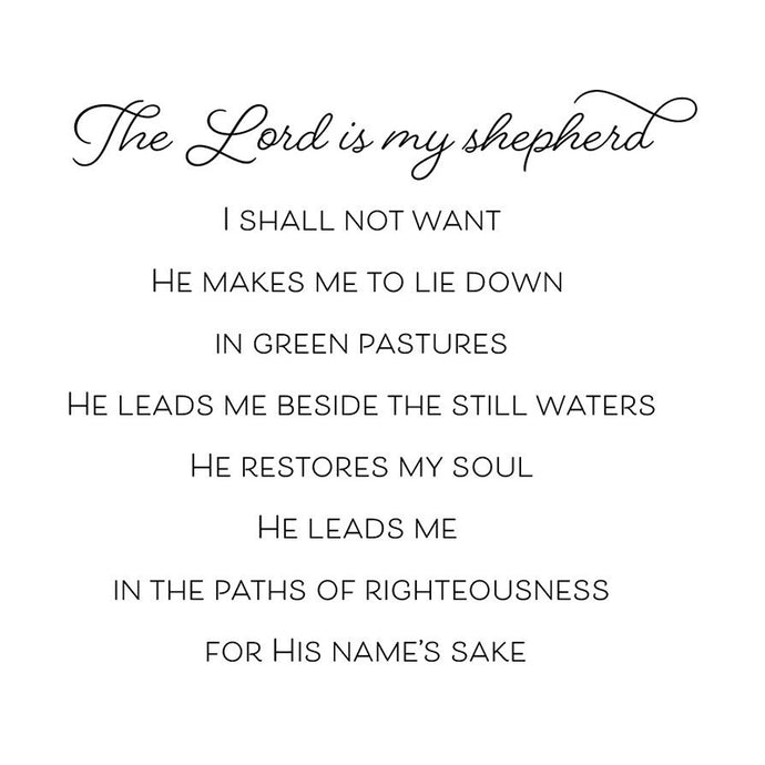 Black The Lord Is My Shepherd Vinyl Wall Decal 6036