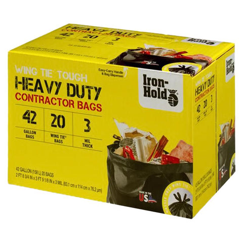 Iron-Hold 42 Gallon Heavy Duty Trash Bags in package
