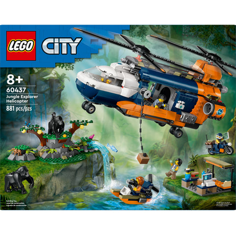 LEGO City Jungle Explorer Helicopter at Base Camp Building Toy 60437