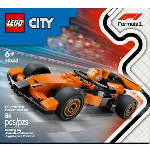 LEGO City F1 Driver with McLaren Race Car Building Toy 60442