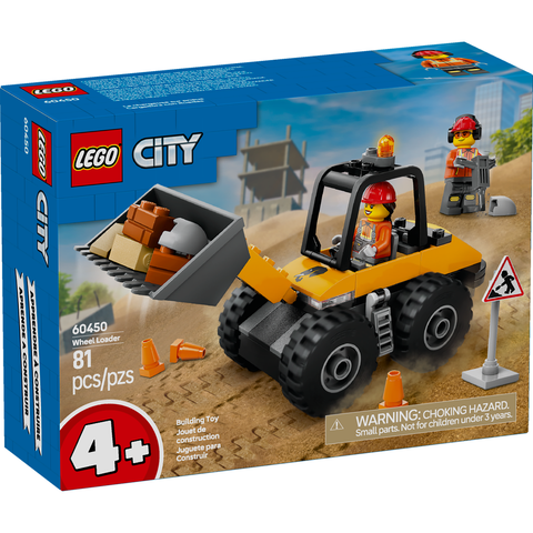 LEGO City Yellow Construction Wheel Loader Buildable Vehicle Set 60450