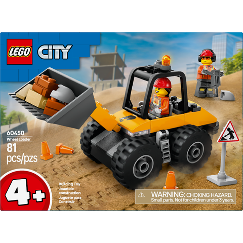 LEGO City Yellow Construction Wheel Loader Buildable Vehicle Set 60450